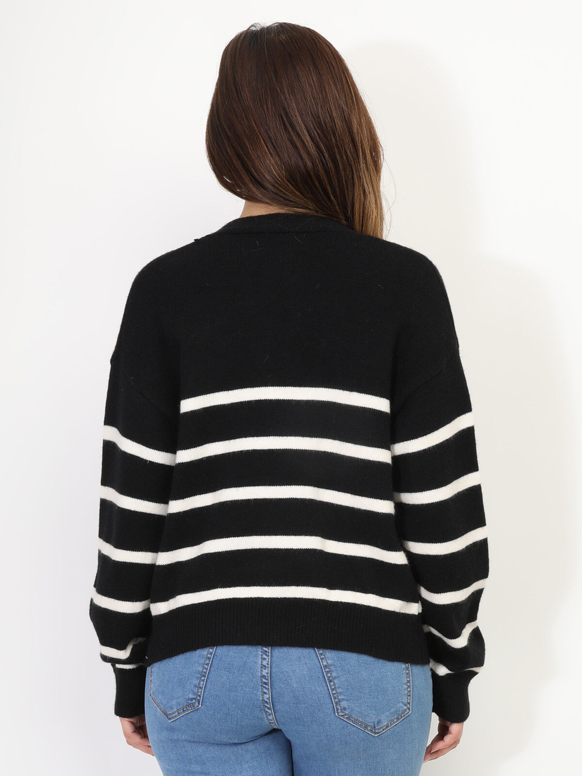 Cardigan marinière et cœurs- Noir