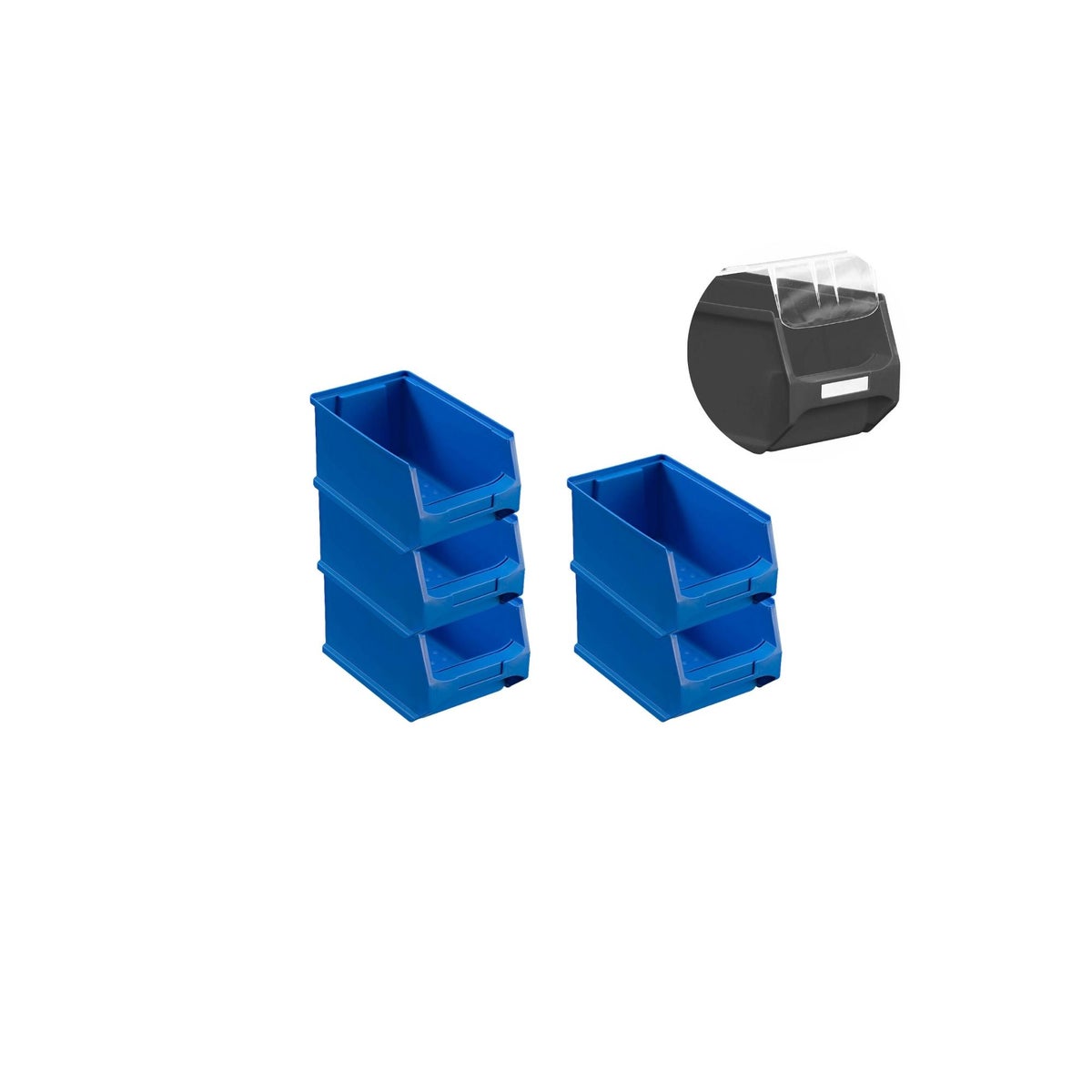 PROREGAL Value Pack 5 x Blauwe Opbergdoos 3.0 Met Deksel HxBxD 12,5 x 14,5 x 23,5 cm 2,8 Liter Opbergdoos