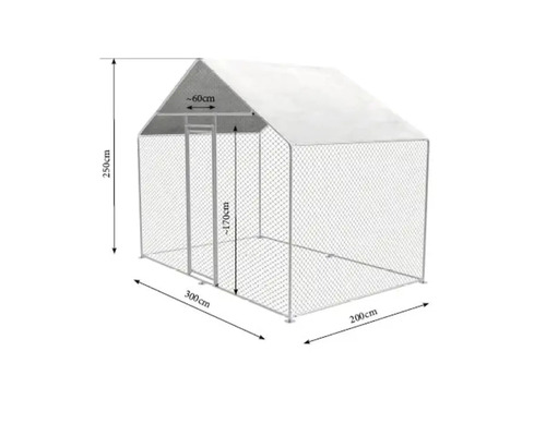 DIY-ren met rits, ca. 3 x 2 x 2,5 m, ZI-CR322, voor kippen, pluimvee, konijnen en cavia's