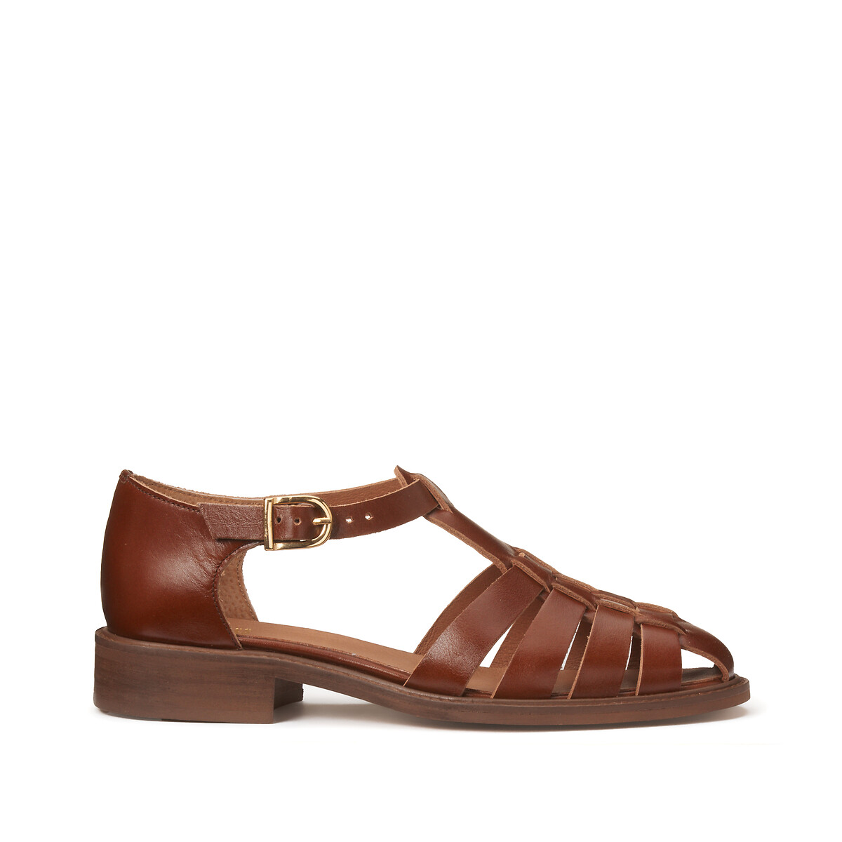 COLEÇÕES LA REDOUTE<br>Sandálias fechadas de couro, modelo Signature SOLENN