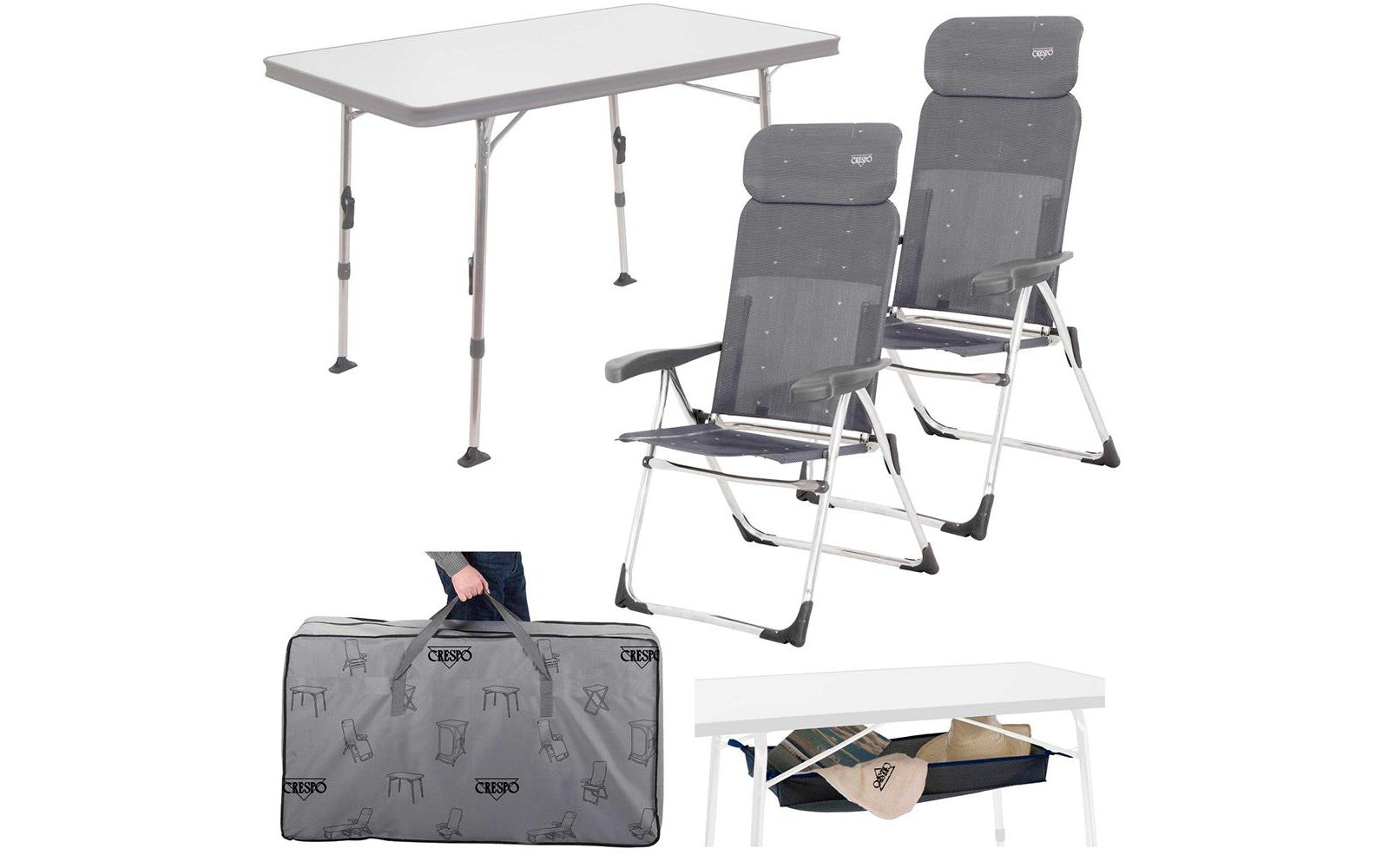 Crespo AL/213-CT Komplettset 5tlg Tisch + 2 Stühle
