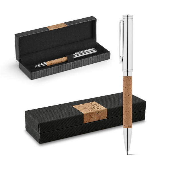 hi!dea 81401 - Stylo à bille en liège et métal avec mécanisme twist