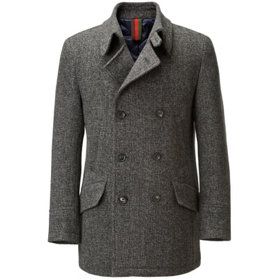 Herrenjacke Doppelreiher, Graumelange
