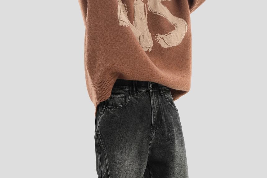 INStudio - Matching jeans met rechte pijpen en middelhoge taille