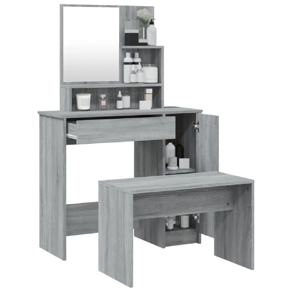 vidaXL Coiffeuse Sonoma 86.5x35x136 cm