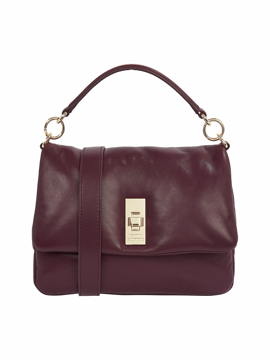 TOMMY HILFIGER<br>Bolsa com alças e tira de ombro em couro macio