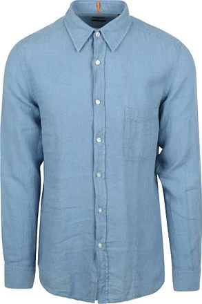 BOSS Relegant Overhemd Linnen Blauw 50537381-462 kopen