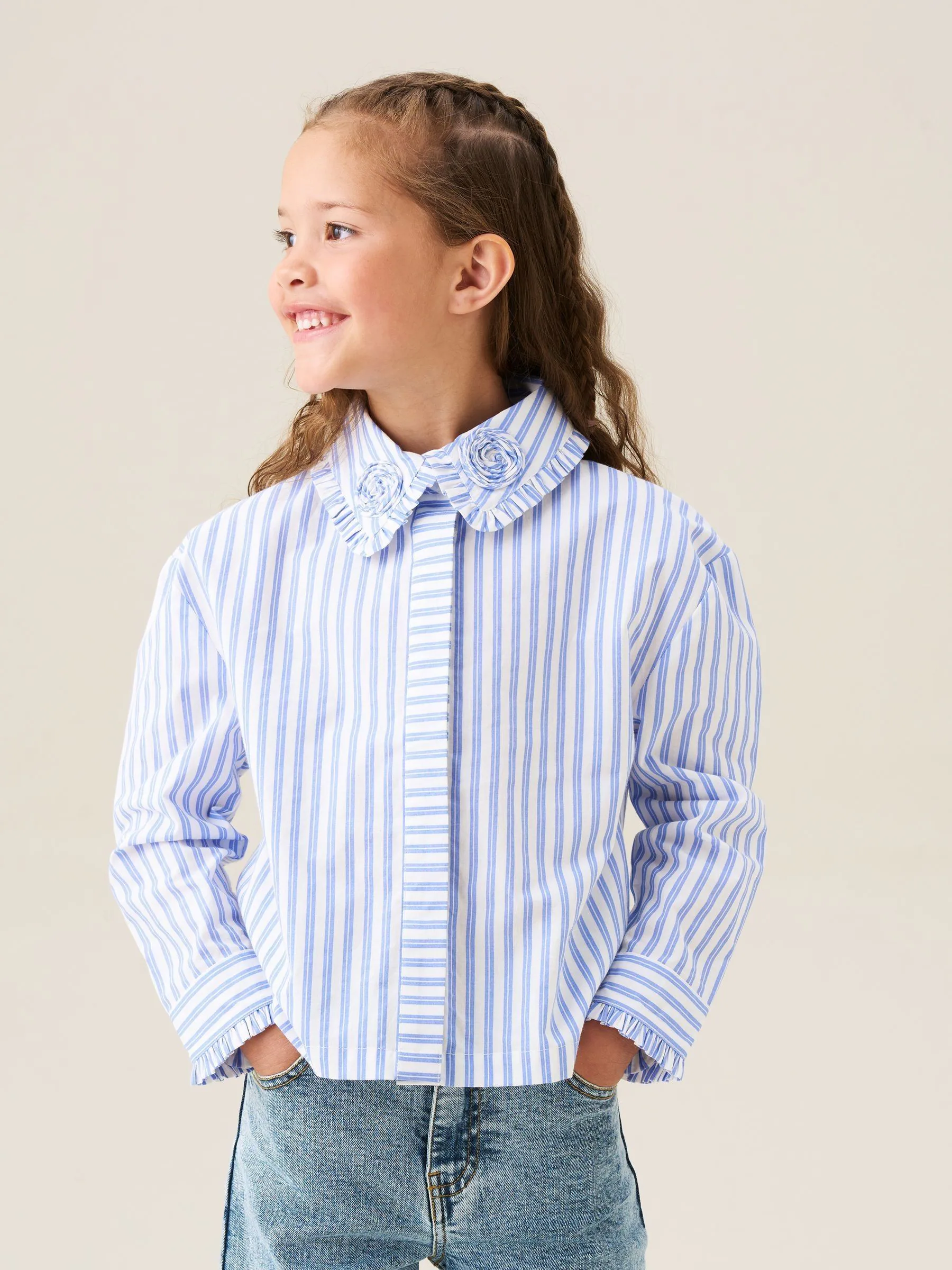 Angel & Rocket Stripe Corsage Collar Shirt