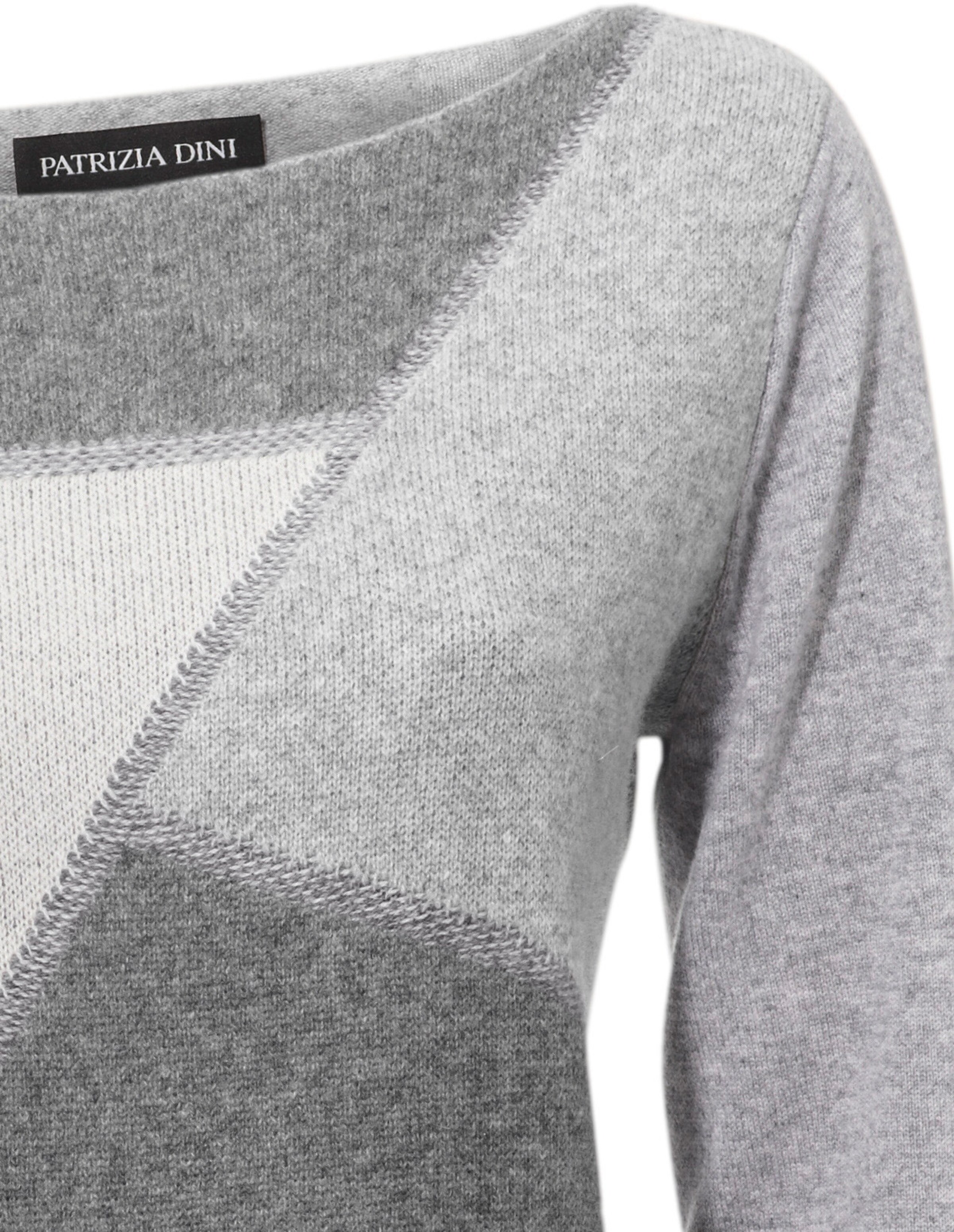 heine U-Boot-Pullover in grau-ecru