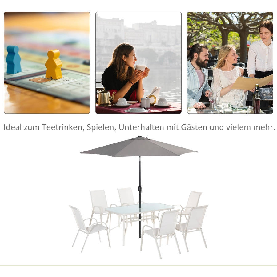 Outsunny Gartenmöbel-set mit Sonnenschirm bunt