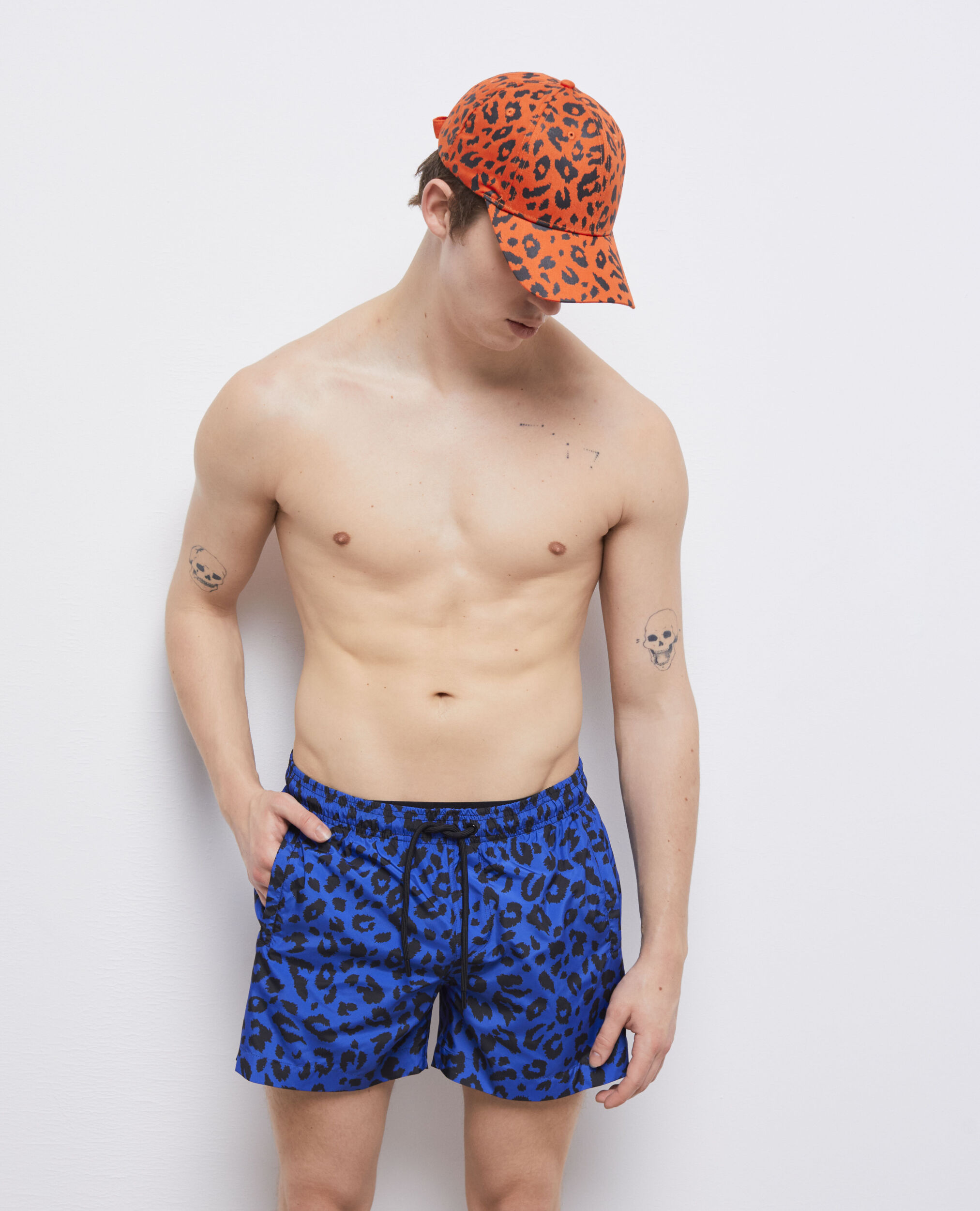 Maillot de bain léopard bleu
