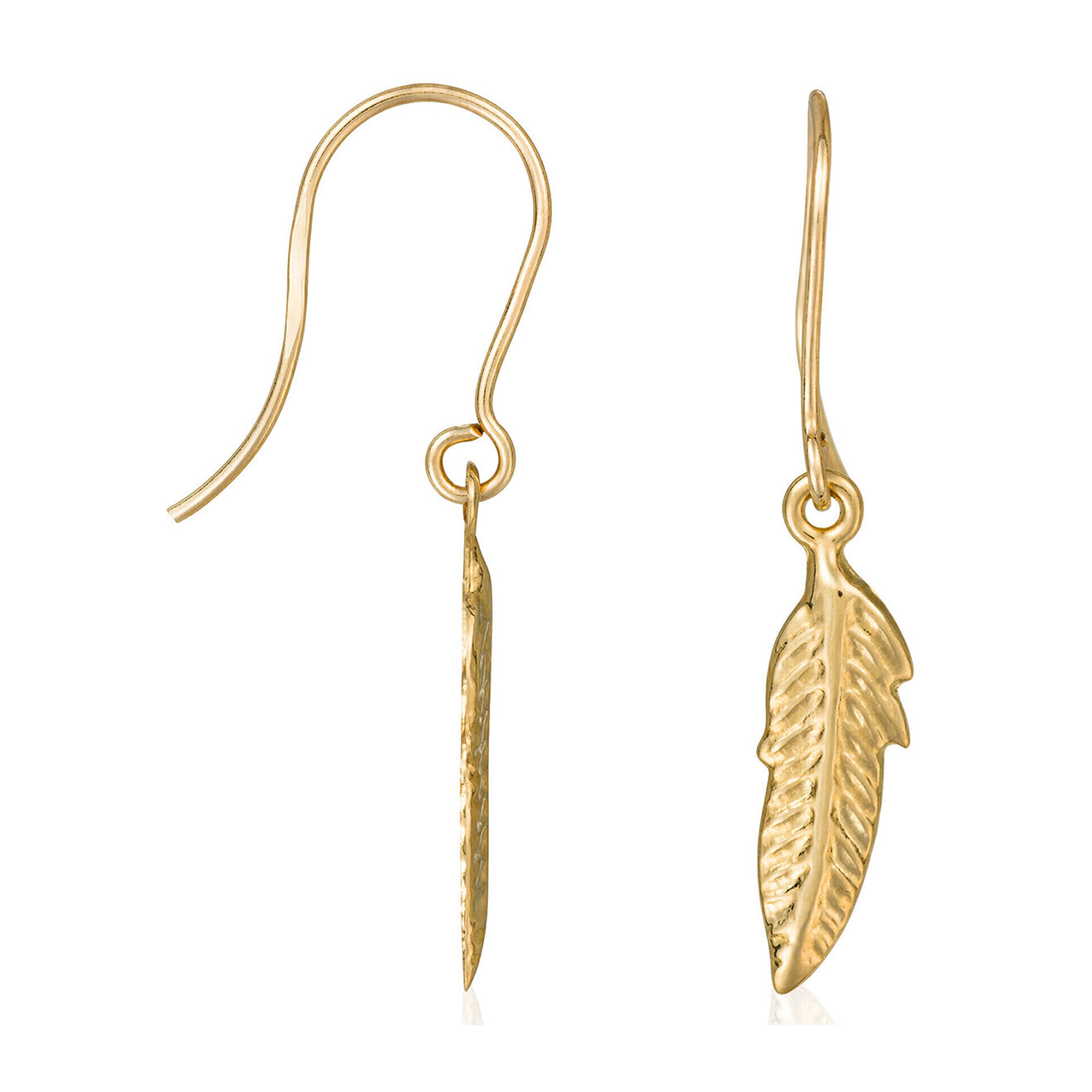 Instant d'Or Boucles d'oreilles Plumes or jaune