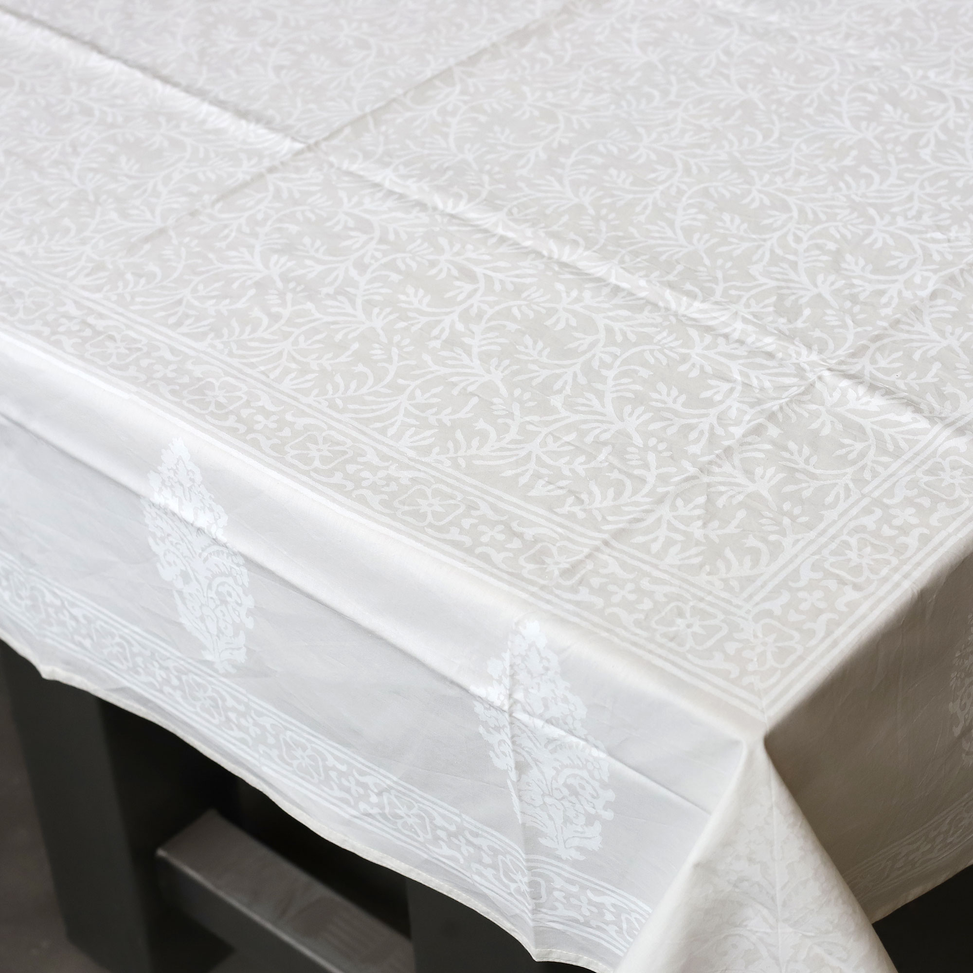 Tischdecke aus Baumwolle, weiß, B 100 cm, L 100 cm von fischer's lagerhaus