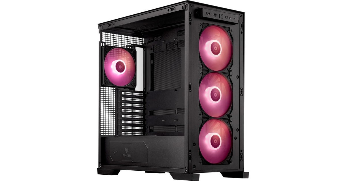 ASUSTUF Gaming GT302 ARGB midi tower behuizing  (Zwart | 2x USB-A | 1x USB-C | RGB | Tempered Glass)