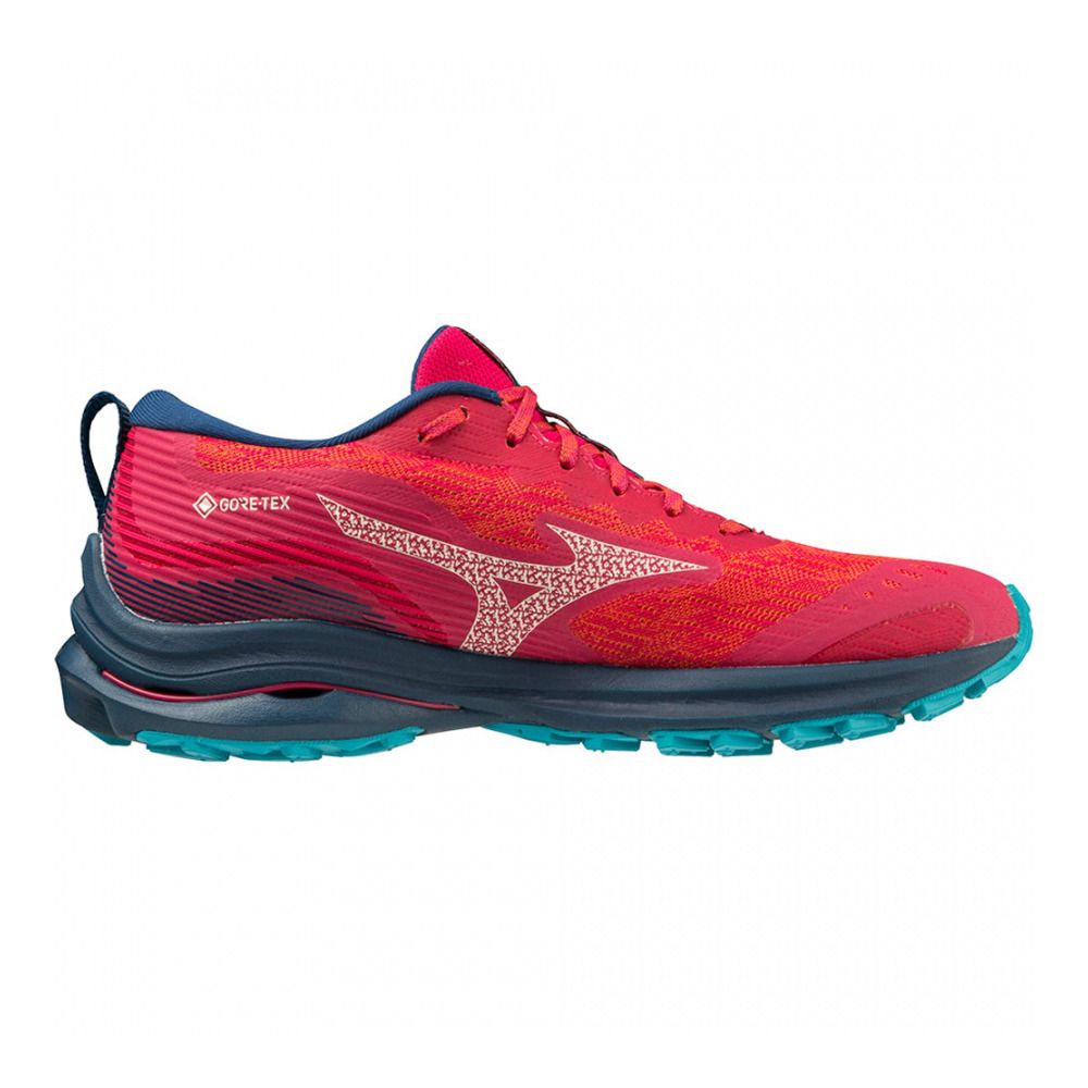 Mizuno WAVE RIDER GTX - Chaussures trail Femme jazzy/blue opal/bluebird