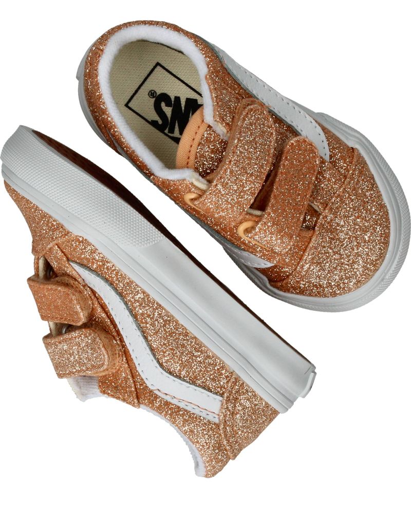 Vans Old Skool V Glitter Sneakers Roze Meisjes