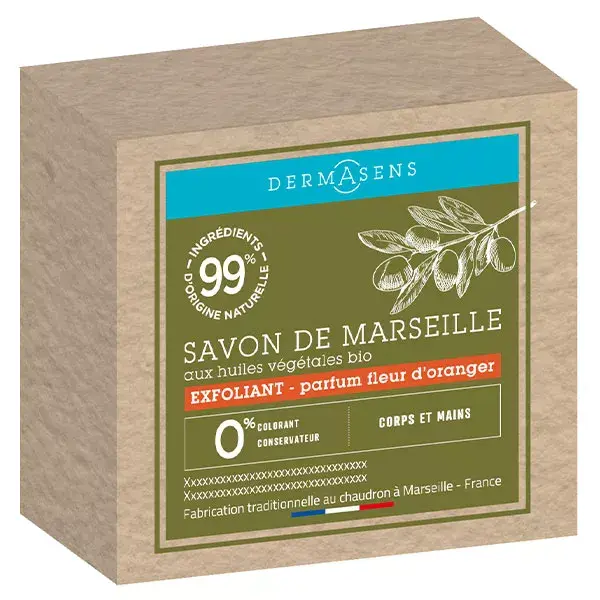 Sabonete Sólido Orgânico de Marselha Esfoliante de Flor de Laranjeira Dermasens 100g