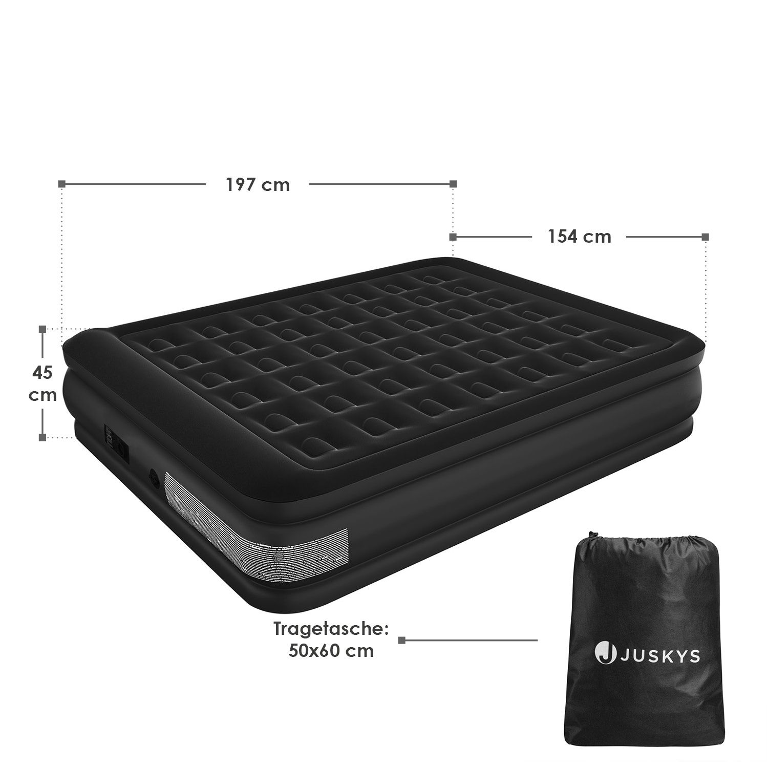 Juskys Sapri L zelfopblaasbaar luchtbed - Black