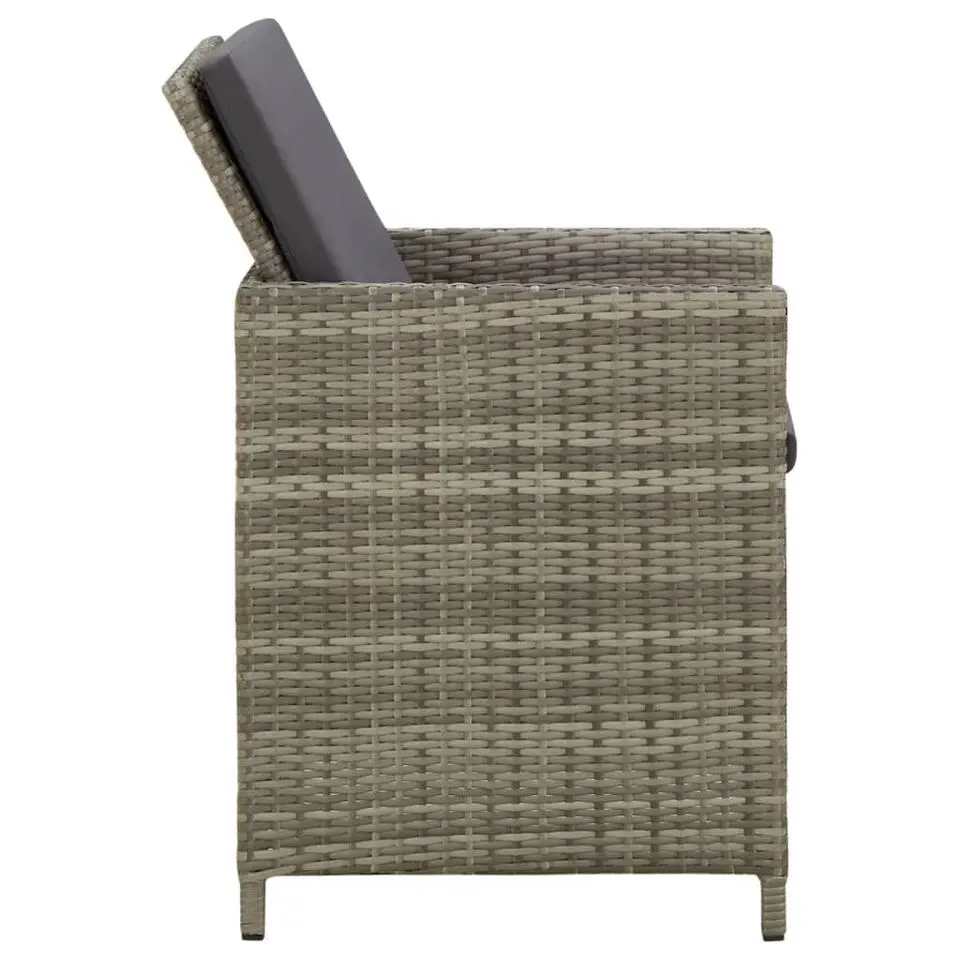 vidaXL - Buitenstoel - Grijs - Poly rattan - 4 stuks