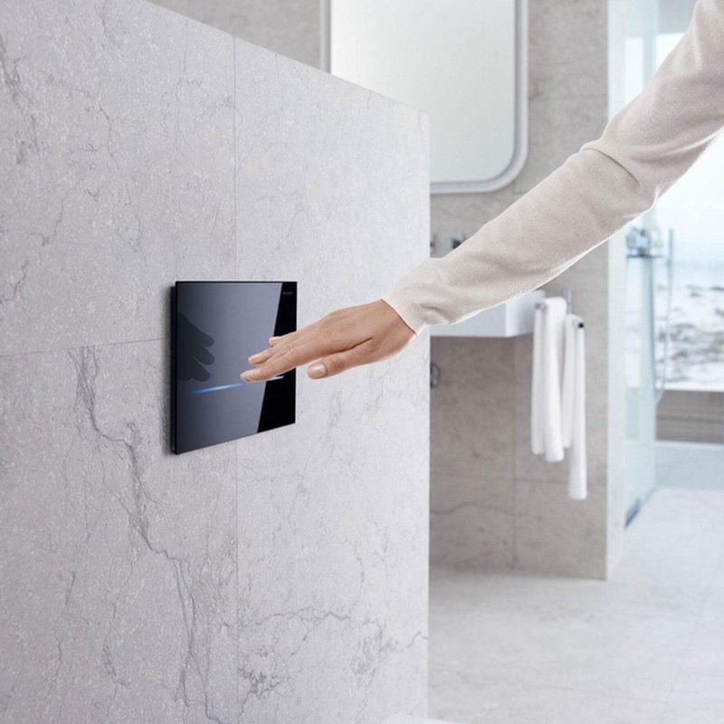Geberit - Sigma80 - Elektronische Bedieningsplaat - Zwart Glas - Netvoeding