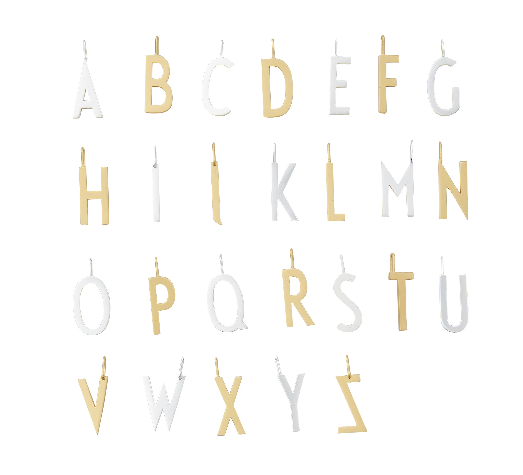Design Letters  Bogstavsvedhæng, forgyldt - 16 mm.