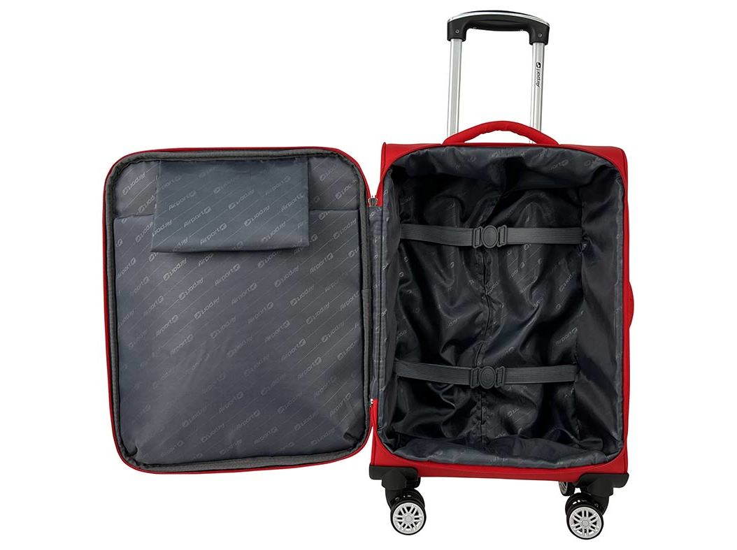 MALA DE CABINE FLEXIVEL AIRPORT VERMELHO 8 RODAS 55CM