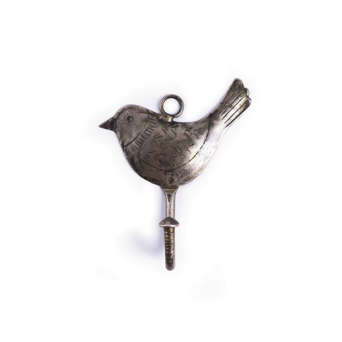Wandhaken 'Oiseau' aus Metall, vernickelt, B 8 cm, H 8 cm von fischer's lagerhaus