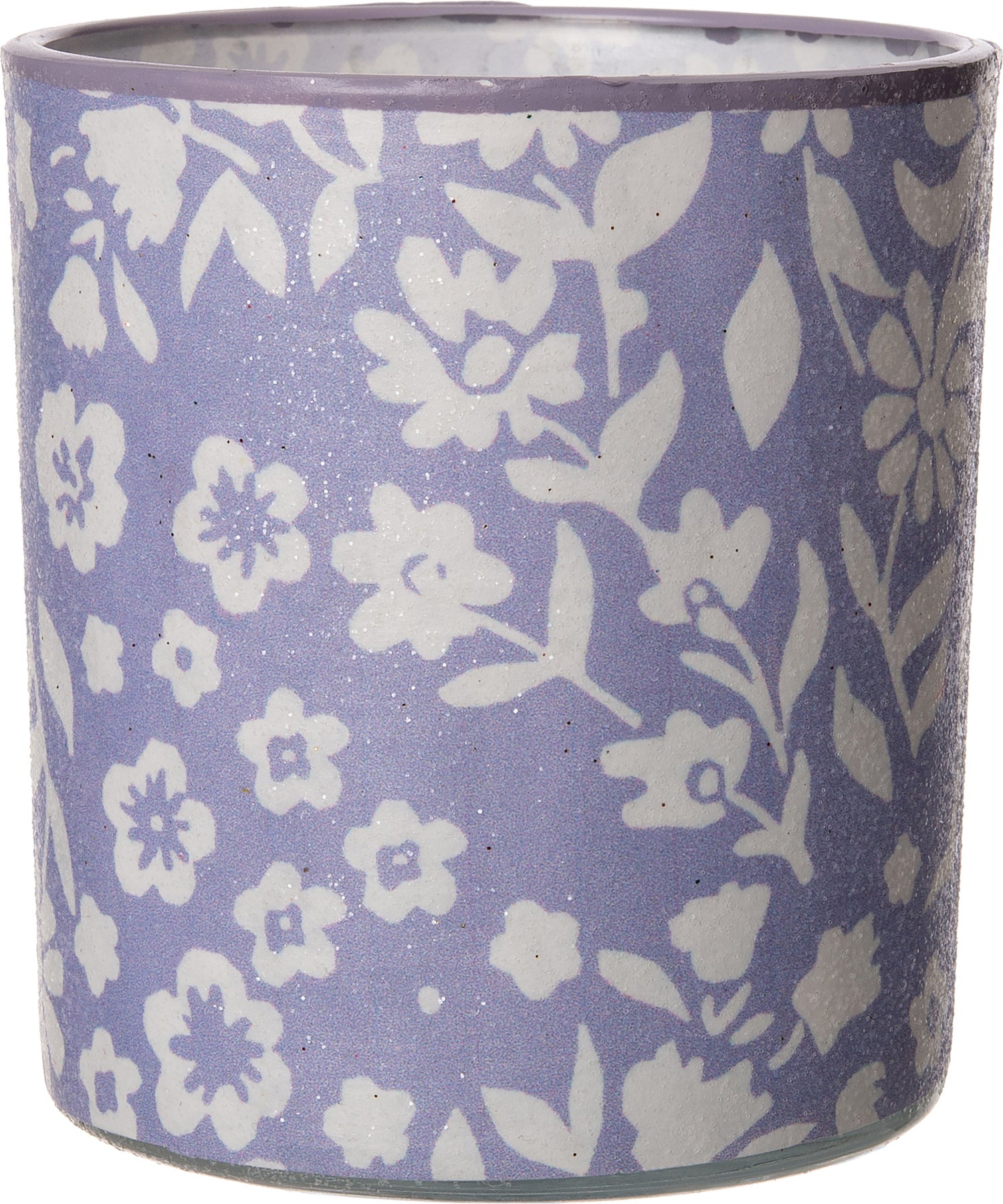Intratuin waxinelichthouder Flower paars / wit D 8 H 9