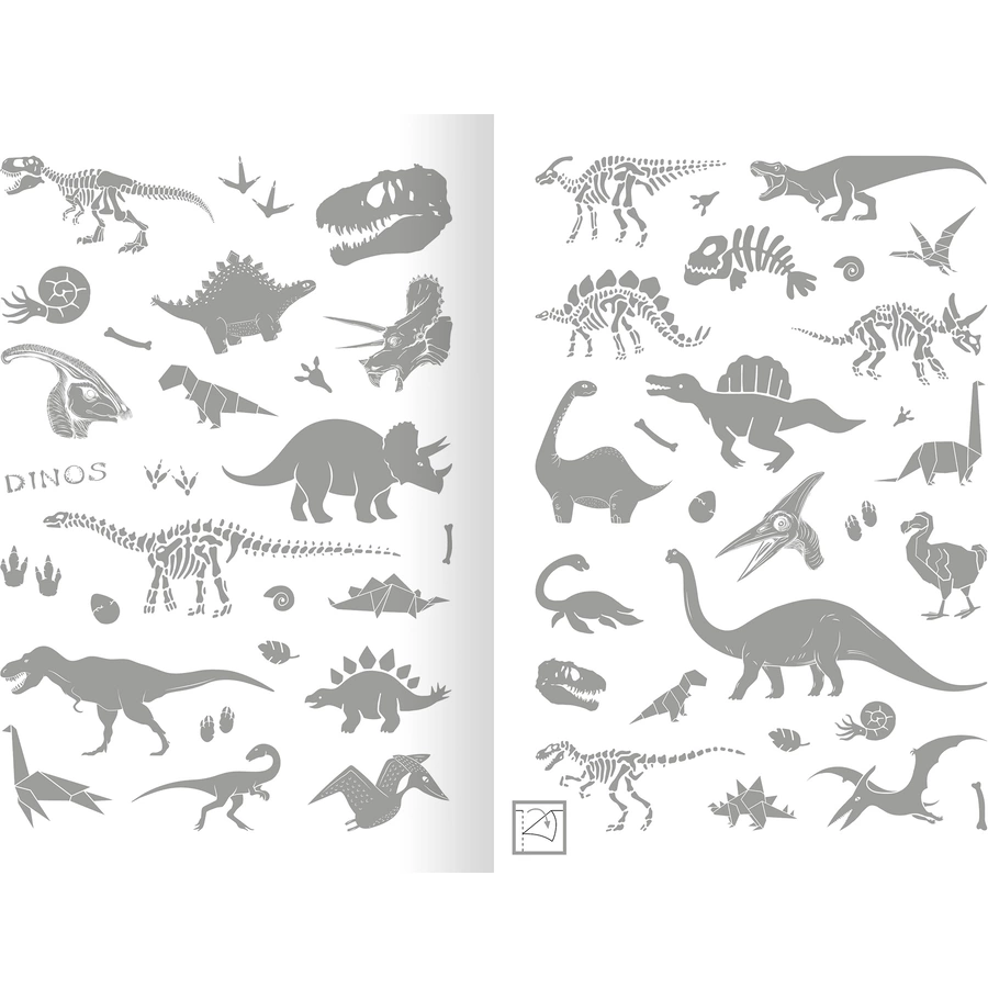 arsEdition Metallic Sticker Dinosaurier