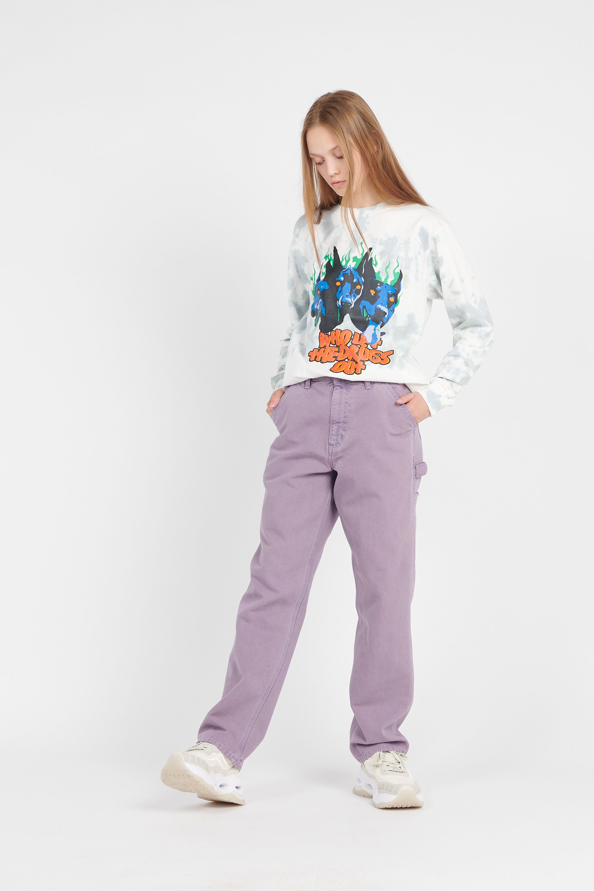 TEALER T-shirt LS WHO LET THE DRUGS OUT Gris