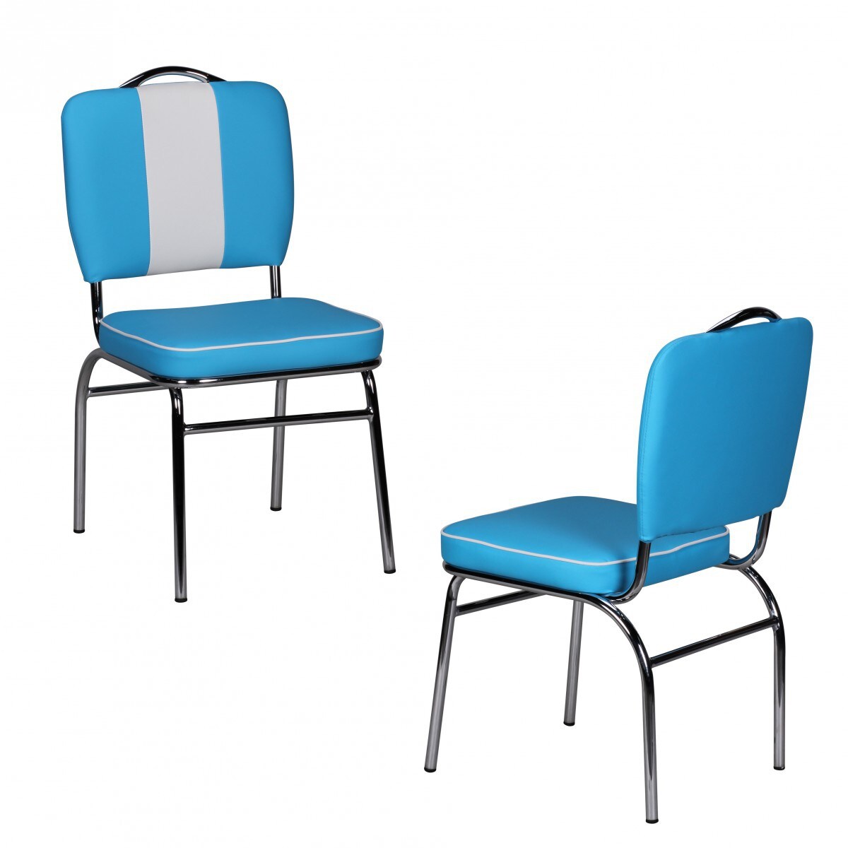 Wohnling Esszimmerstuhl American Diner 50er Jahre Retro Blau Weiß