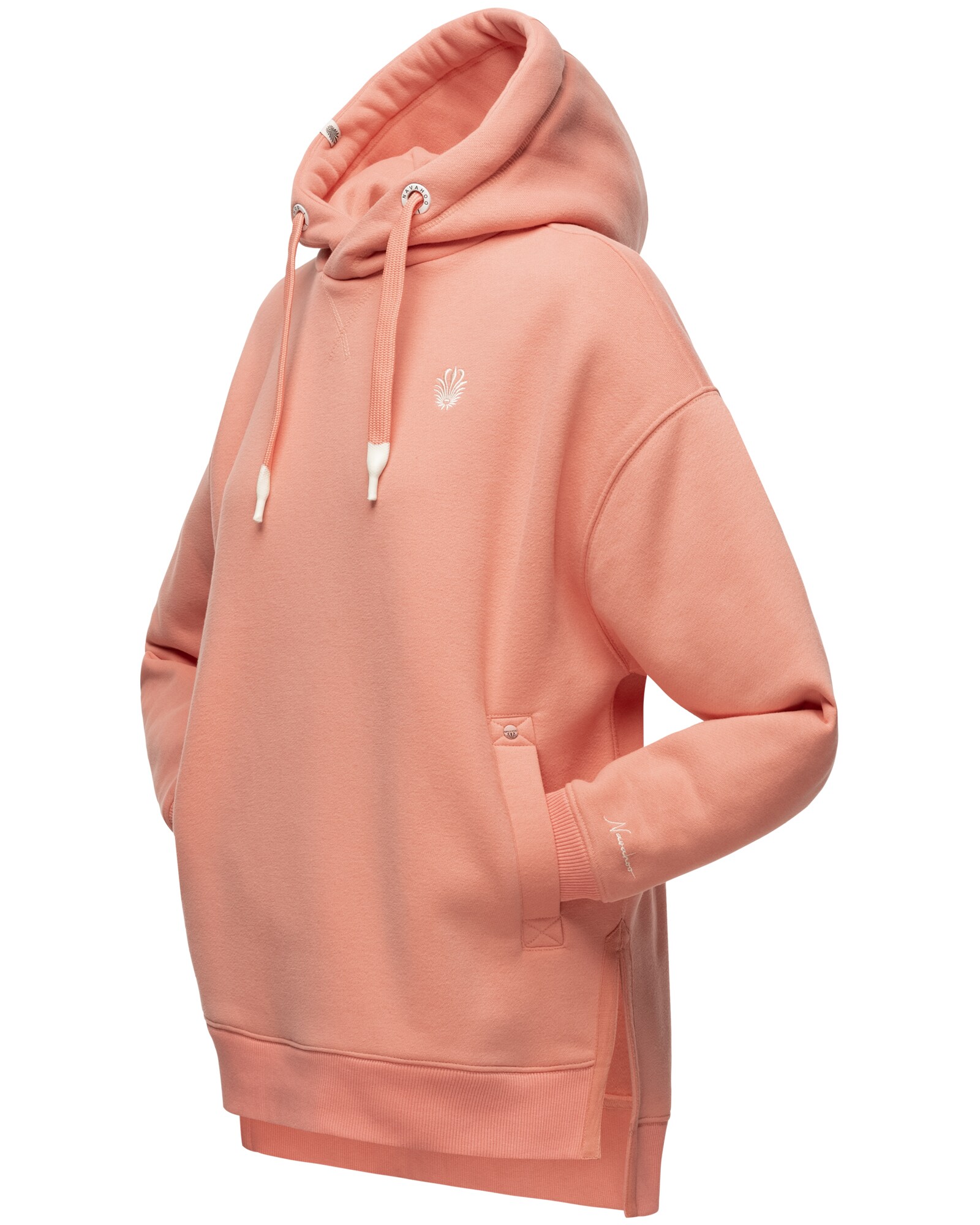 NAVAHOO Damen Kapuzensweatshirt Kuscheliger Hoodie mit Oversize Look Silberengelchen