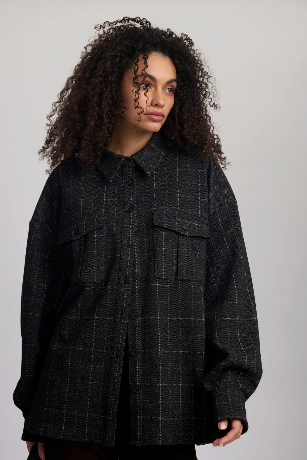 GESTUZ  Gracie skjorte - Black and brown check