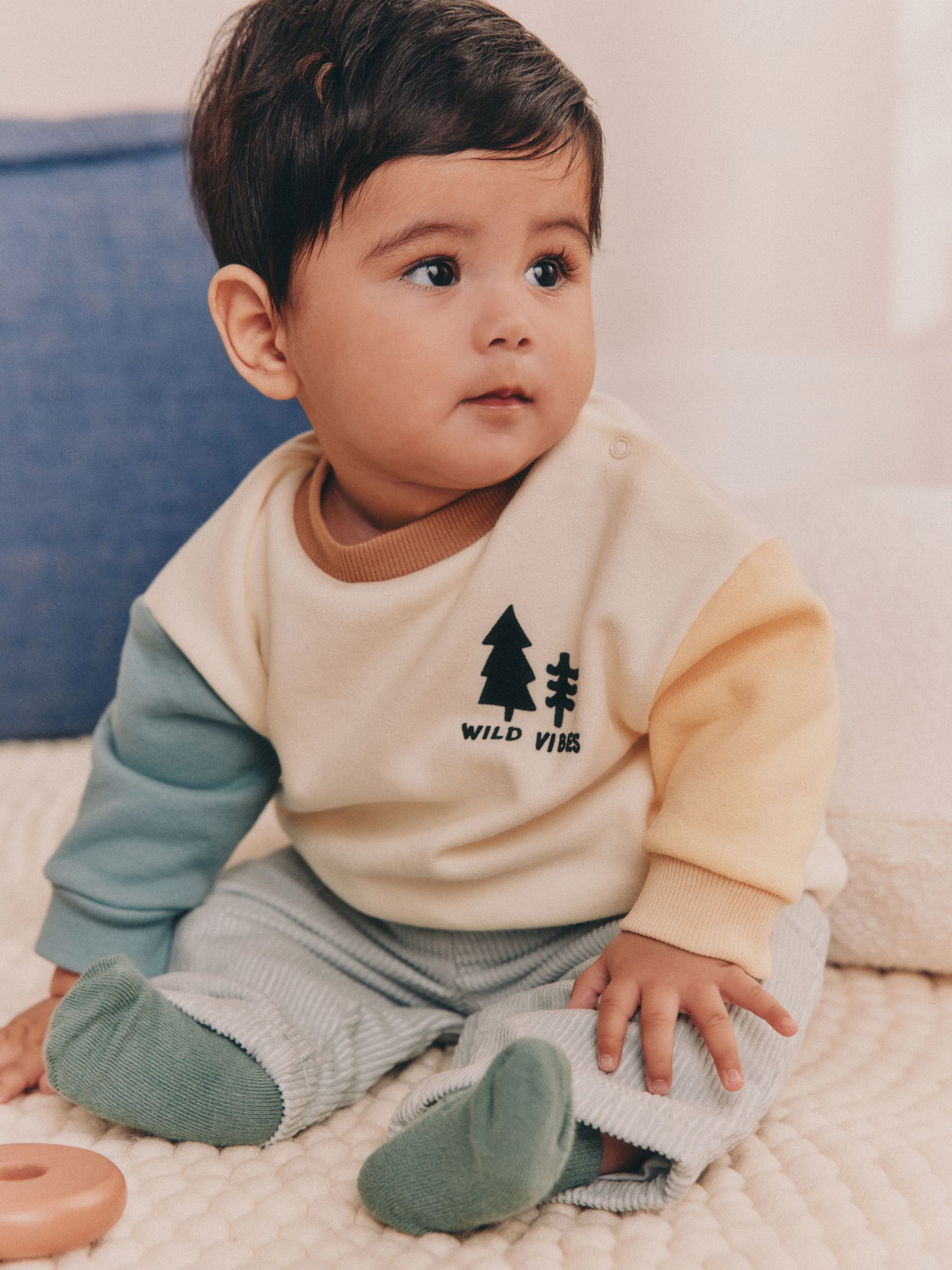 Mineraal Scène - Set van babysweatshirt en corduroy broek (0mnd -2jr)