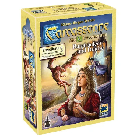 Asmodee Hans im Glück Carcassonne, Burgfräulein und Drache, Erweiterung 3, Neue Version