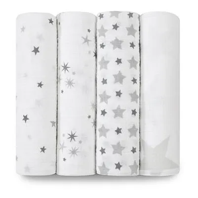 aden + anais Maxi-lange - Etoiles gris - Pack de 4