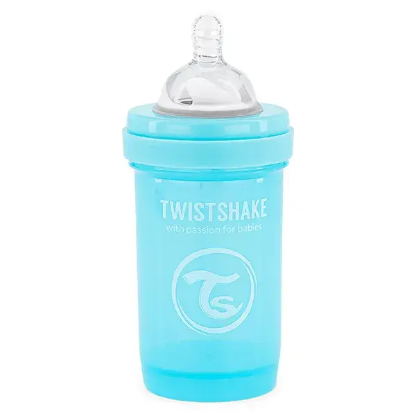 Mamadeira anticólica Twistshake para bebês, azul pastel, +0 meses, 180ml