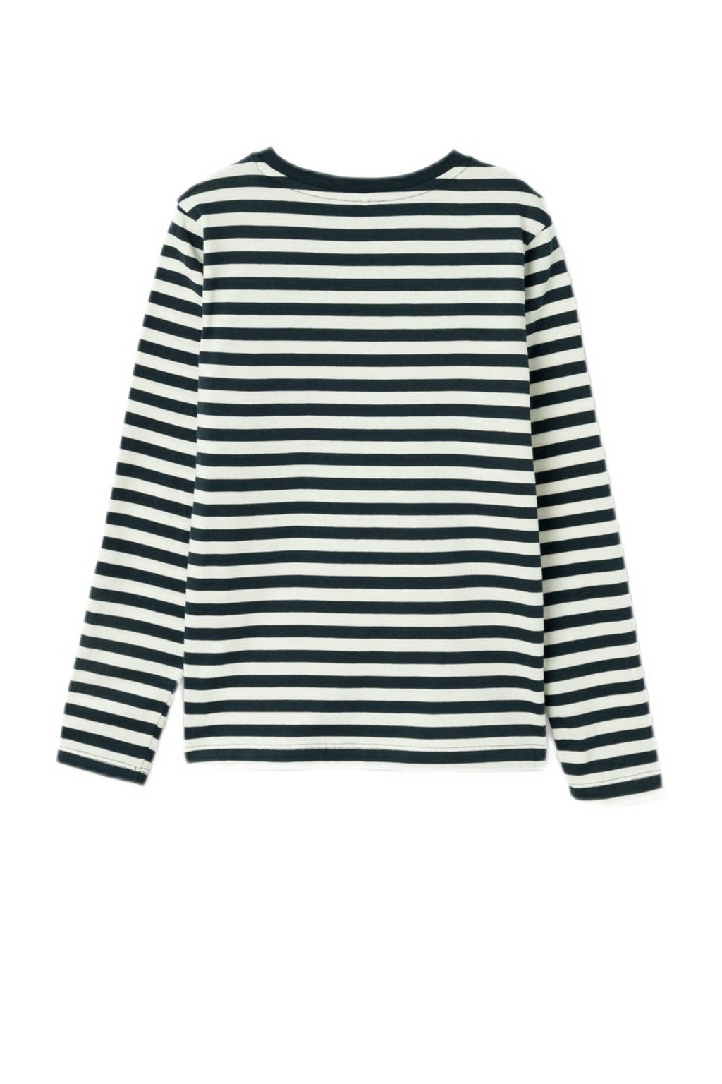 NAME IT gestreepte longsleeve NKMSALMO donkerblauw/wit