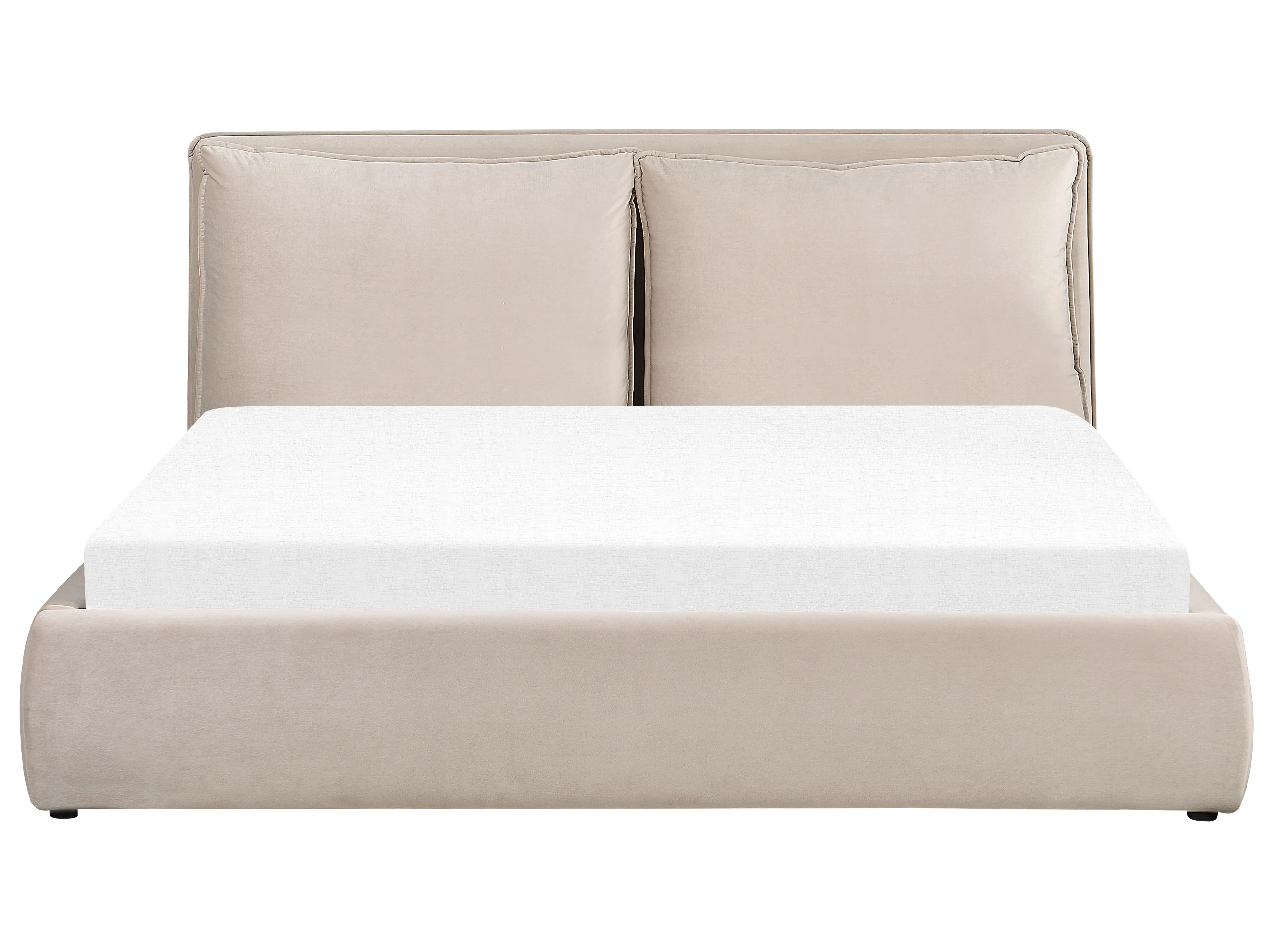 Bed met opbergruimte Fluweel BAJONNA 180 x 200 cm Beige