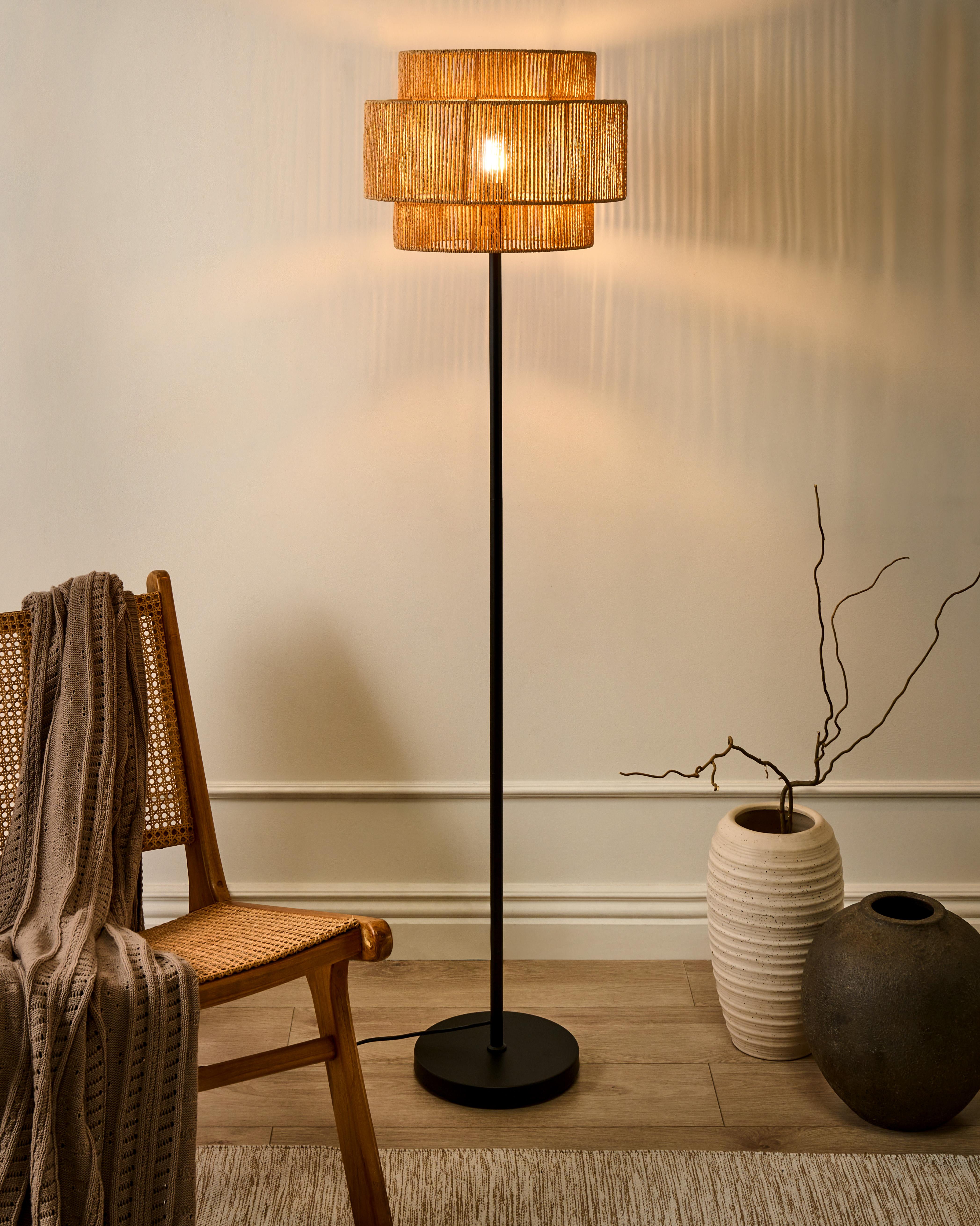 Staande lamp WOKIRO Papiertouw Natuurlijk
