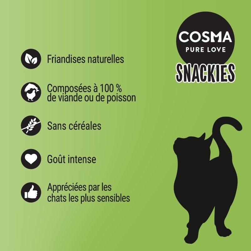 Offre découverte Cosma Snackies Friandises lyophilisées pour chat