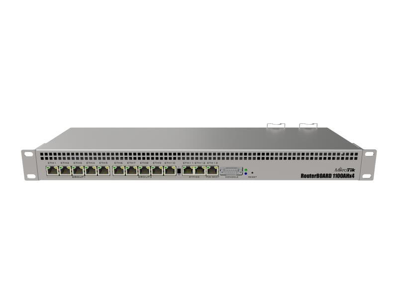 MikroTik VPN-Router RB1100AHX4 1HE Rackmount Router mit 13 Gigabit Ethernet Ports