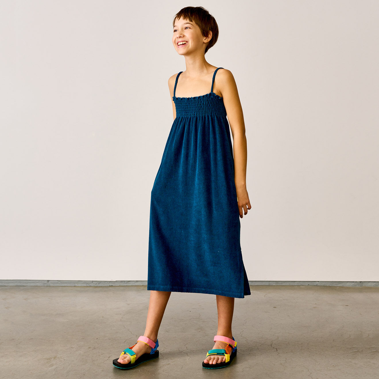 Bellerose Robe tube mi-longue Canil en Coton mélangé bleu marine