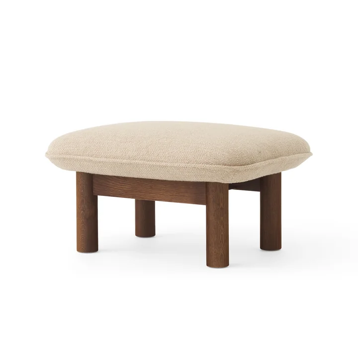 Audo - Brasilia Ottoman, Eiche gebeizt / Bouclé beige