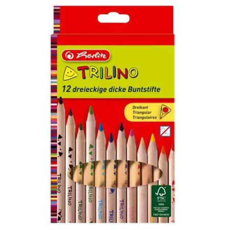 Herlitz Trilino 12er FSC100% Jumbo Dreikantbuntstifte