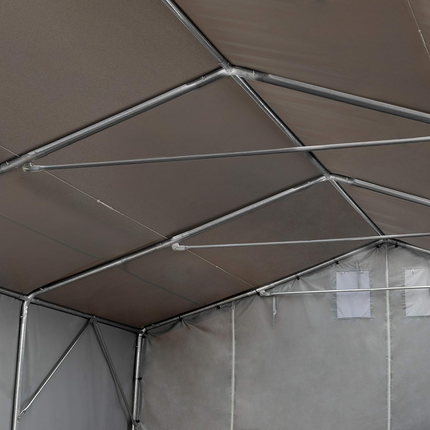 TOOLPORT Zelthalle 6x10 m / 3m Seitenhöhe Garage Industriezelt Lagerhalle PVC Plane 850 N wasserdicht grau