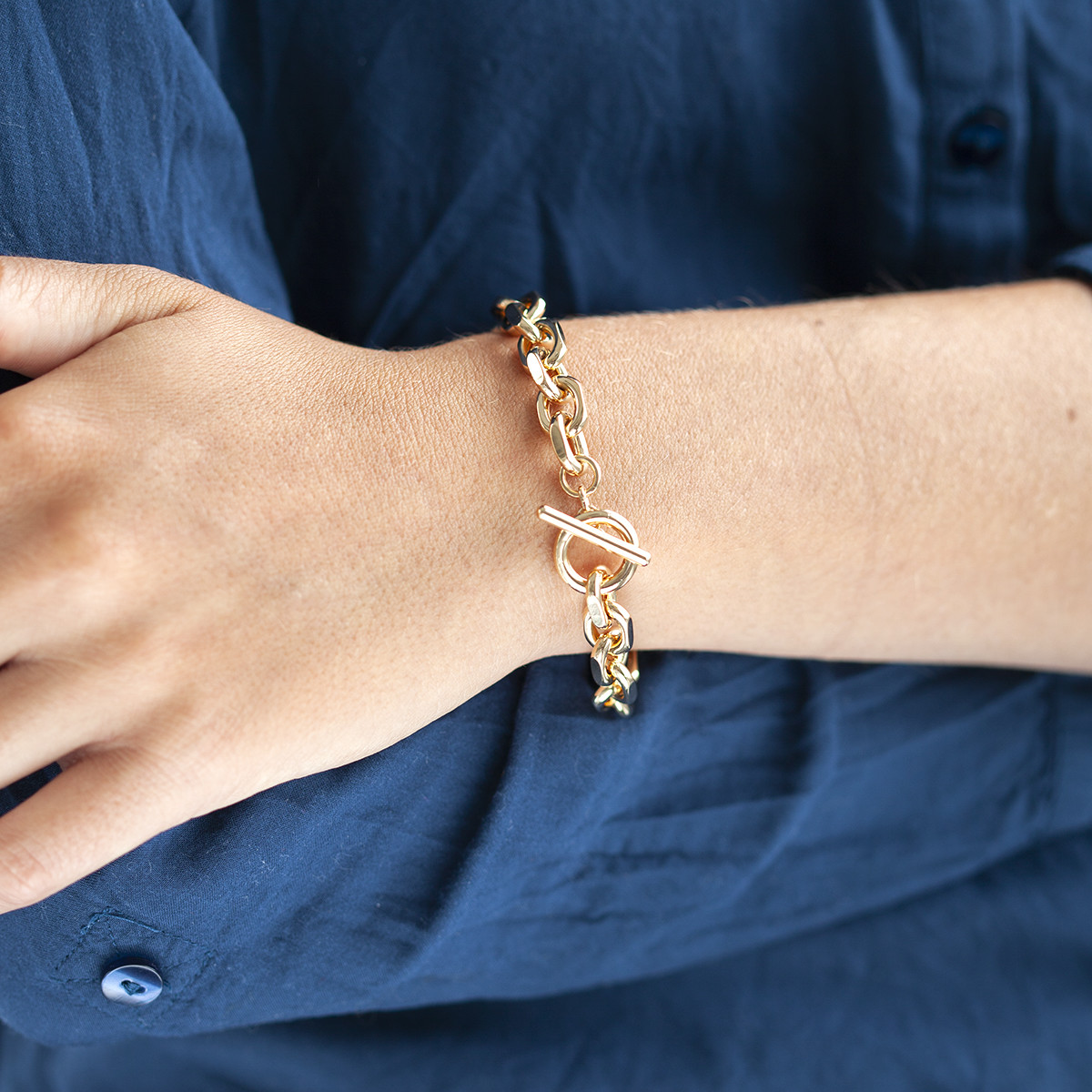Bracelet plaqué or 19 cm