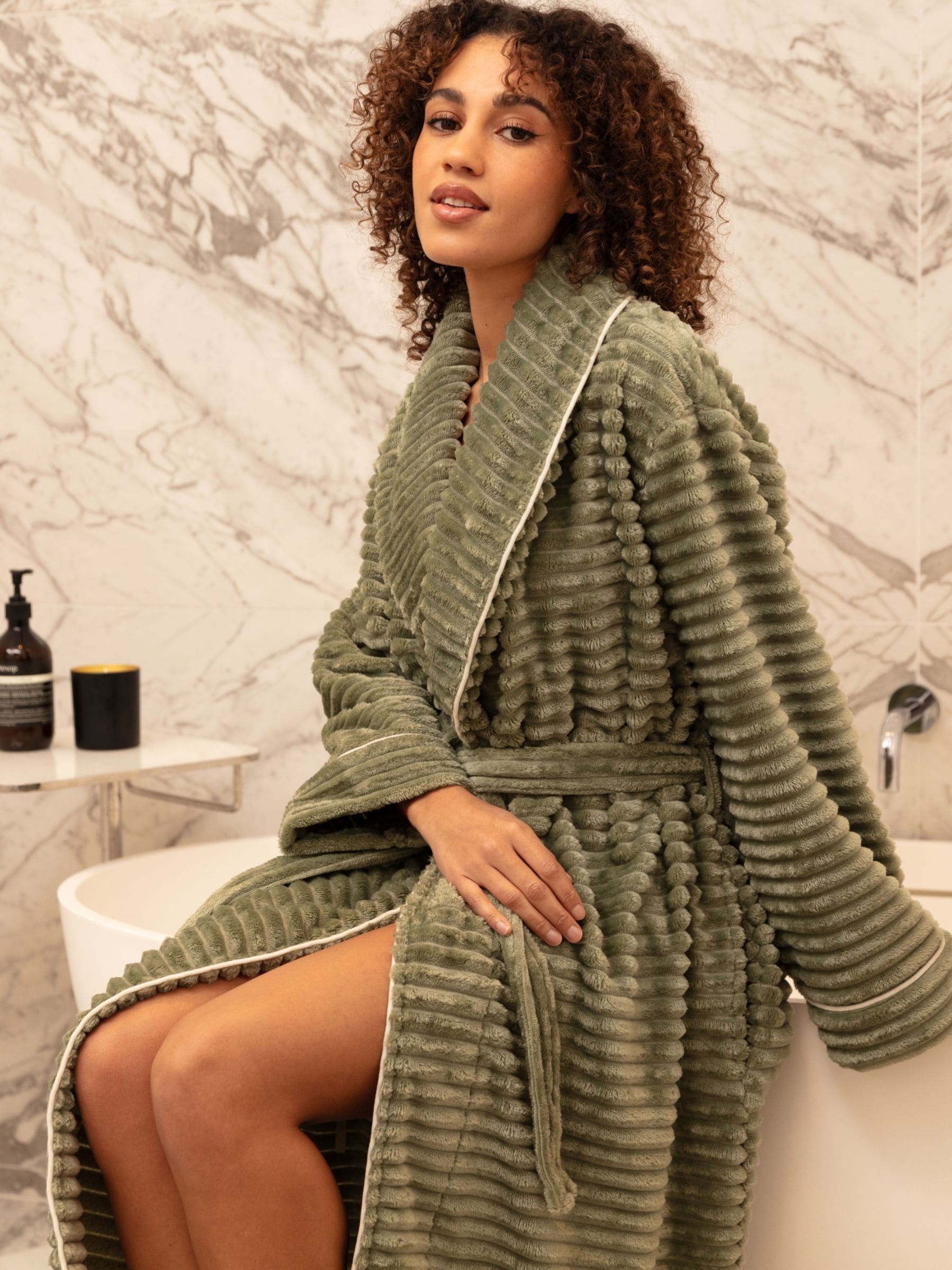 Groen - Cyberjammies Striped Sealskin Fleecy Dressing Gown