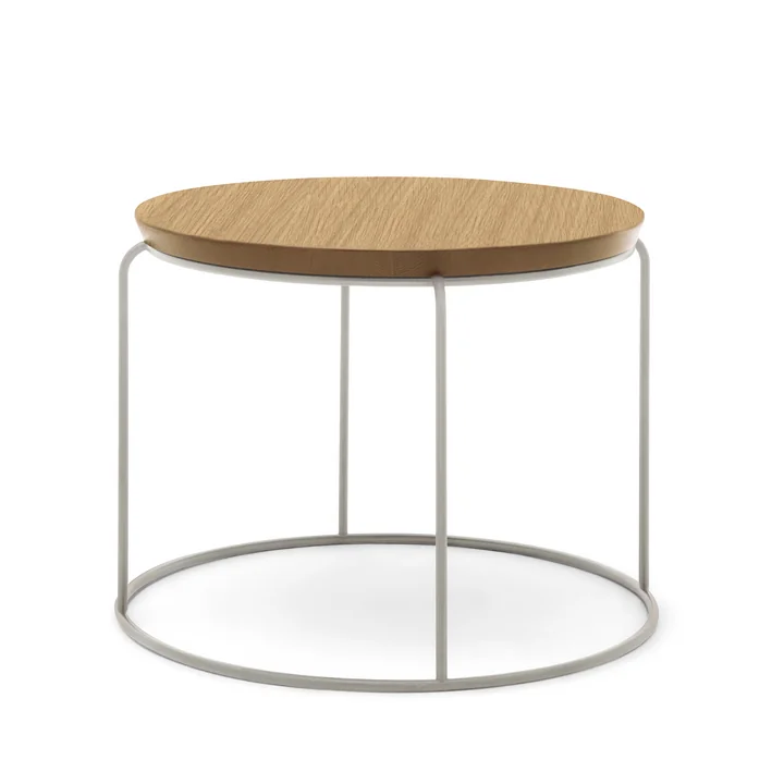 freistil - 151 Couchtisch, 61 x 61 cm, eiche natur / telegrau (RAL 7074)