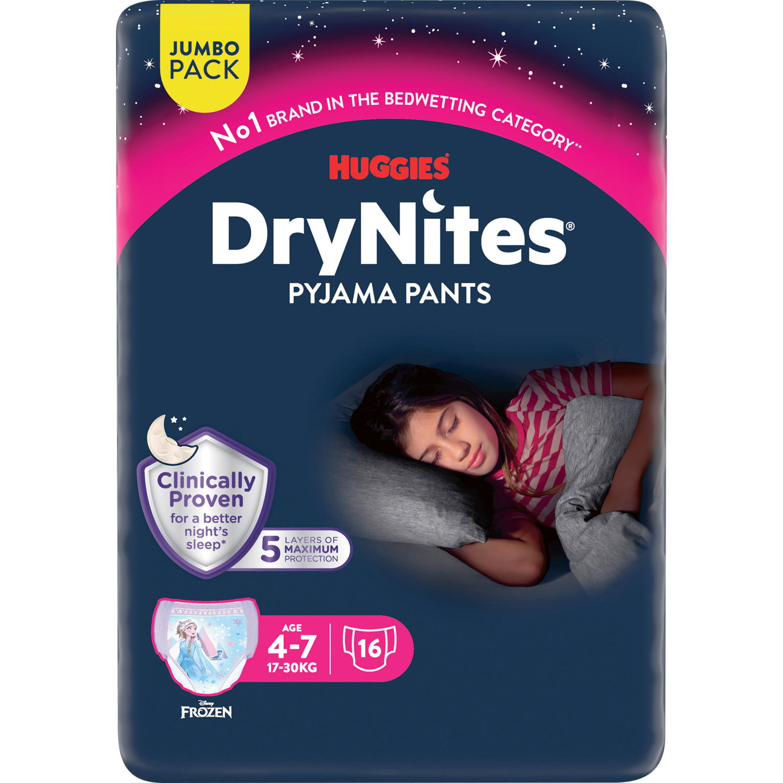 Huggies DryNites Pyjama-Nachthöschen Gr. 4-7, 16 Stück
